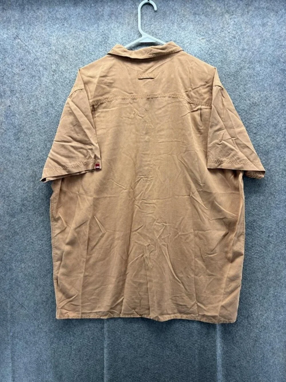 The North Face Shirt Men 2XL Brown Check Short Sleeve Button Up Outdoor Casual